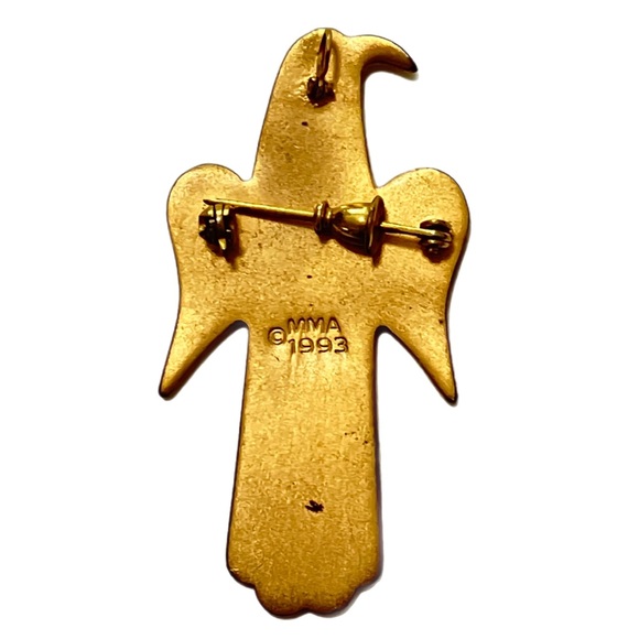 Vintage Metropolitan Museum MMA Enamel Phoenix Bird Brooch / Pendant - Picture 2 of 5